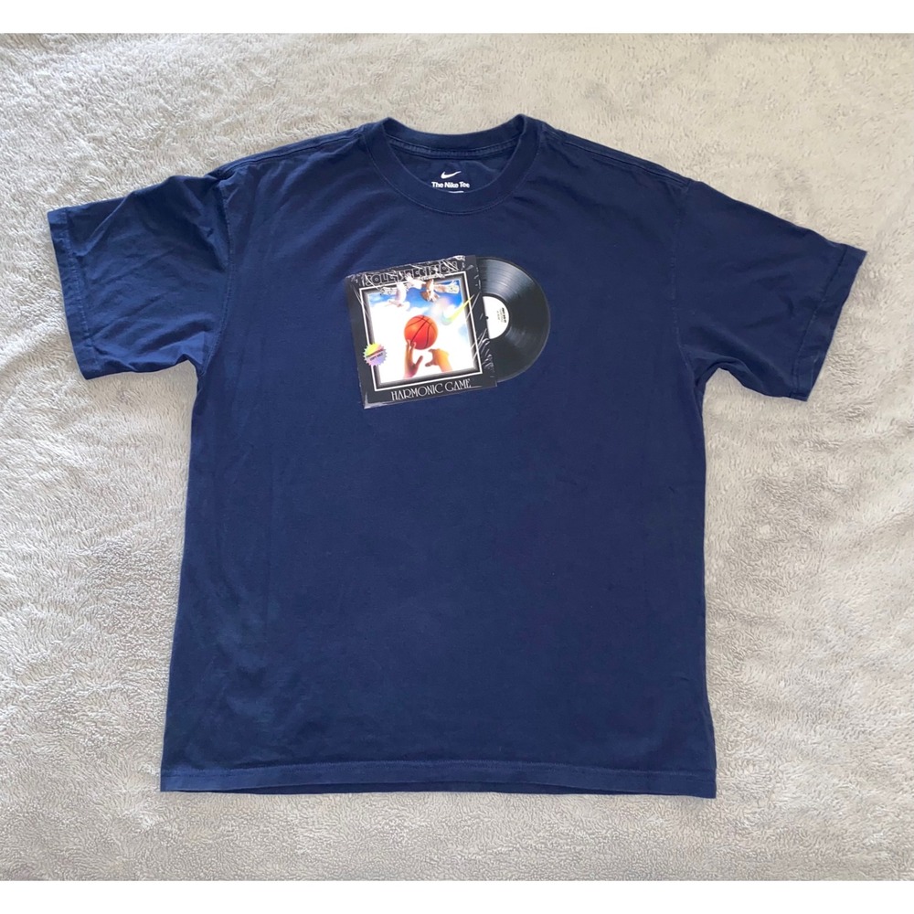 Nike T Shirt Tee Navy Blue Sole Precision Basketball Loose Fit ~ Men Size Medium